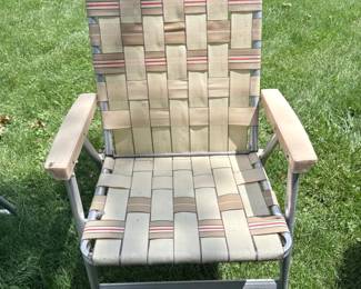 Vintage Aluminum Webbed Lawn Chair