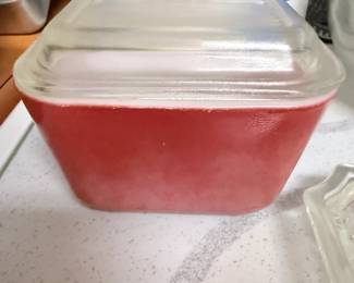 Pyrex Red Refrigerator Dish