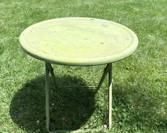 Vintage Green Metal Folding Bistro Table