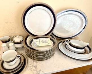 79 Piece Noritaki Crestwood Cobalt