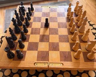 Wooden Chess/Checker Set