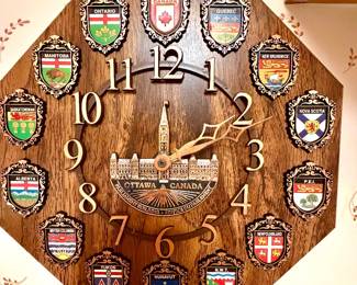 Candian Provincial Shield Wall Clock