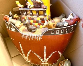 Large Ceramic Noah's Ark with Animals