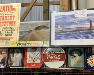 Muskegon Pier Prints and more advertising signs and trays