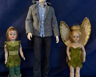 Twilight Edward Doll And Vintage Peter Pan And Tinker Bell Dolls