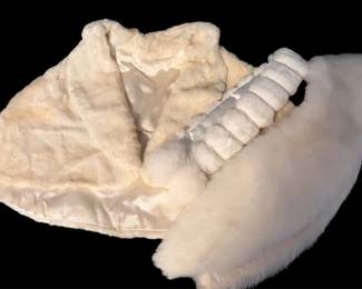 Vintage White Faux Fur Accessories