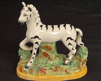 Antique 19th Century Staffordshire Zebra Figurine Numbered