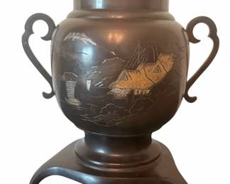 Vintage Japanese Bronze Usubata