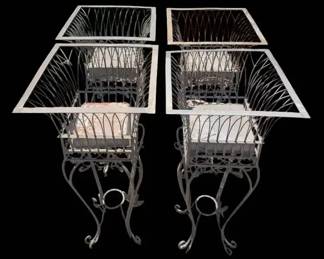 4 Iron Basket Planters