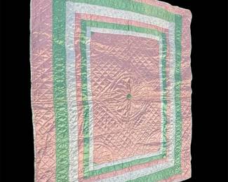 Multicolored Satin Hand Stitched Quilt