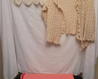 Handmade Afghan, Crochet Sweater And Apron