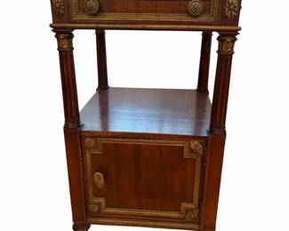 Vtg French Louis XVI Style Mahogany Brass Mounted Nightstand