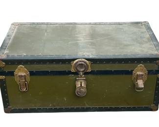 Vintage Olive Drab Trunk