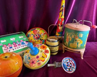 Vintage J Chein Dollys Washer And Other Tin Toys