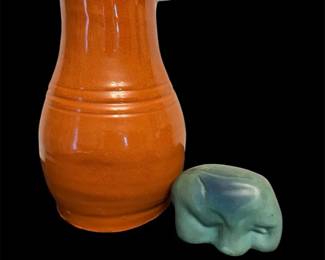 Van Briggle Pottery Elephant Williamsburg Bird Bottle Pottery