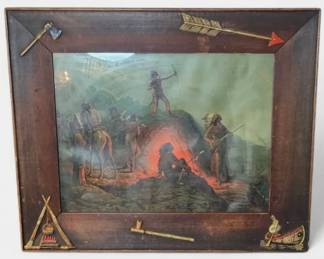 A.D.M. Cooper The Burning Arrow 1904 Chromolithograph in Custom Frame