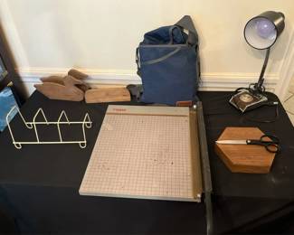 Office Room Lamp, Paper Cutter, Shelving File Rack