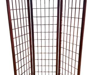 Vintage 3Panel Folding Wooden Garden TrellisPrivacy Screen
