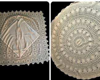 Two Tablecloths For Small Table 47 Square And 59 Round