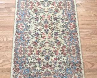 Vintage Karastan Ivory Kirman Pattern Area Rug