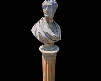 A Bust Of Lord Byron And A Stone Column