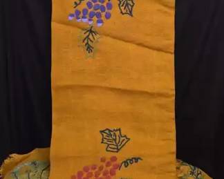 Burlap Valance Embroidered And Burlap Embroidered Squares