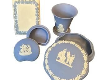 Wedgwood Jasperware And Queens Ware Trinket Boxs And Vases