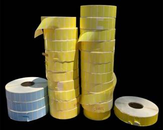 Yellow Baby Blue Label Stickers