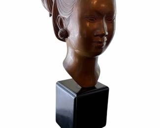 Vintage Asian Female Bronze Bust