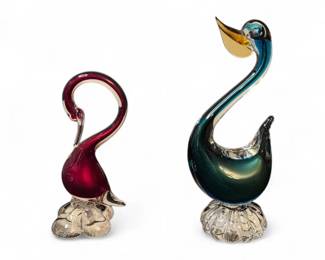 Vintage Murano Duck And Swan