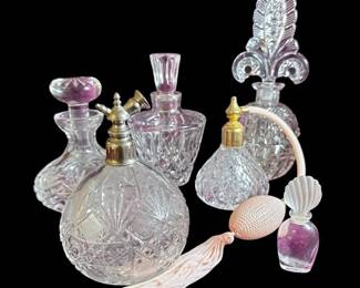 Vintage Perfume Jars And Atomizer Set Of Six