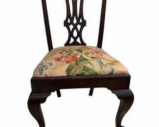 Vtg. Chippendale Style Mahogany Side Chair