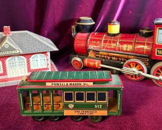 Vintage Tin Train Toys