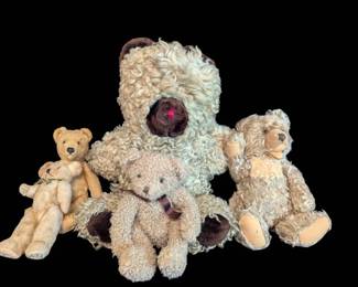5 Different Vintage Teddy Bears