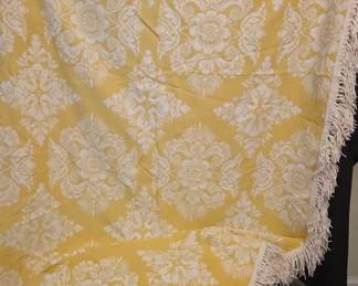 Yellow And White Tasseled Blanket