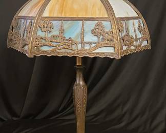 Miller Lamp Company Slag Glass Table Lamp