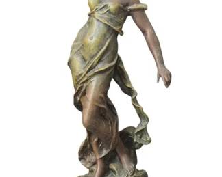 Antique Art Nouveau Sculpture NEREIDE By Auguste Moreau
