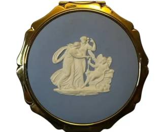 Gold Antique Wedgwood Cameo Powder Compact