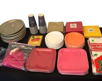 Party Paper Plates, Cups, Napkins Utensils