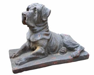 Vintage Cast Iron Mastiff Sculpture