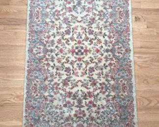 Vintage Karastan Ivory Kirman Area Rug