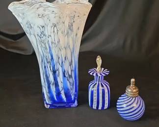 Murano Vase And Perfume Bottle