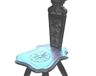 Vintage Carved Spinning Chair