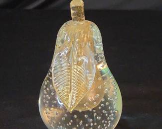 Vintage Murano Art Glass Pear Paperweight