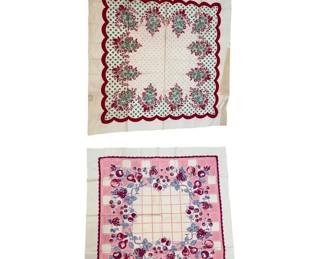 Two Vintage Print Table Cloths