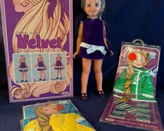 Crissys Cousin Velvet Doll With Accessories Almost Pristine Condition