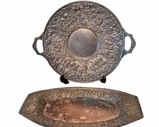 Vintage Barbour Orange Embossed Trays
