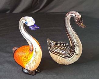 Murano Cristalleria Ann Primerose Collection Duck And Swan