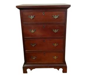 Vintage Wooden Mahogany Colored Four Drawer Chest