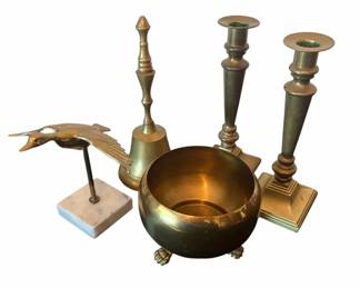Assortment Of Vintage Brass Decorations